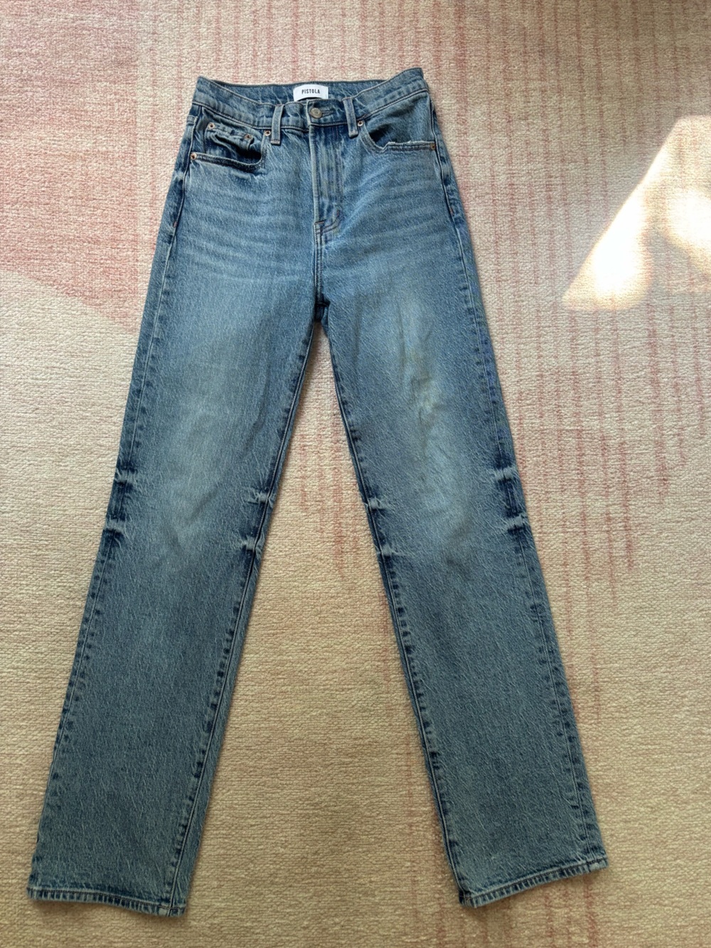 pistola Distressed Medium Blue Denim Jeans